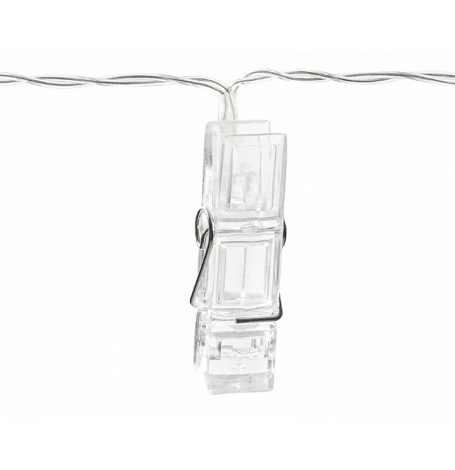 Guirlande décorative de 10 clips photo LED Blanc 