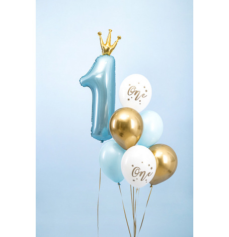 Kit Ballons 1er Anniversaire Bleu & Or (x7)| Hollyparty