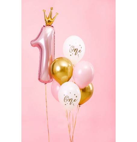 Kit Ballons 1er Anniversaire Rose & Or (x7)| Hollyparty