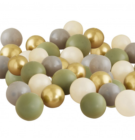 Lot de 40 mini Ballons Kaki biodégradables| Hollyparty
