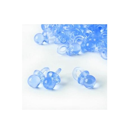 Mini tétines transparentes Bleu (x24)| Hollyparty