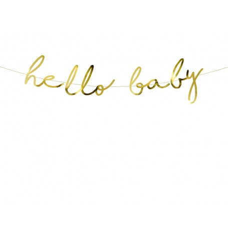 Petite Guirlande Hello Baby Or métallisé | Hollyparty