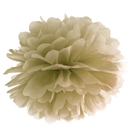 Pompon Fleur de Papier en soie à suspendre Or Brillant | Hollyparty