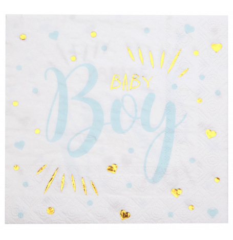 Serviettes en papier Baby Boy (x20)| Hollyparty