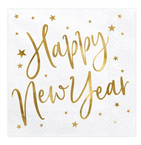 Serviettes en papier Happy New Year Or (x20)| Hollyparty
