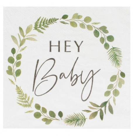 Serviettes en papier Végétal Hey Baby (x16)| Hollyparty