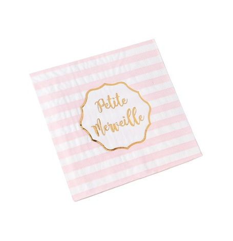 Serviettes Petite Merveille Rose & Or  (x16)| Hollyparty