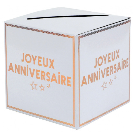 Urne Joyeux Anniversaire Rose Gold| Hollyparty