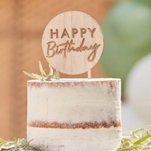 Cake Topper en bois - Happy Birthday