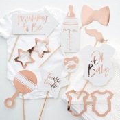 Accéssoires Photobooth Baby Shower Rose Gold (x10)