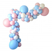 Arche de ballons Organique Bleu & Rose Pastel (x60)