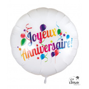 Ballon Alu Joyeux Anniversaire - 40 cm 