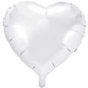 Ballon Cœur Mylar Aluminium Blanc 