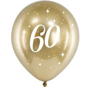 Ballons Anniversaire 60 ans Chromé Or (x6)