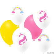 Ballons Anniversaire Licorne & Rainbow (x6)