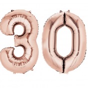 Ballons Chiffre Mylar Aluminium 30 ans Rose Gold 