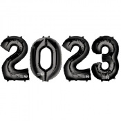 Ballons Chiffre Noir Nouvel An 2023