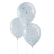 Ballons Confettis Bleu (x5)