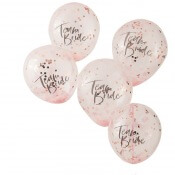 Ballons confettis EVJF Rose Gold (x5)