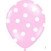 Ballons de baudruche à pois Rose Pastel (x5)