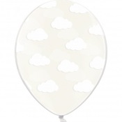 Ballons de baudruche Transparent Nuages Blanc (x5)