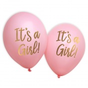 Ballons It's a Girl Rose et Or (x4)