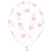 Ballons Transparent Coeur Rose Pastel (x5)