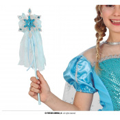 Baquette de princesse Bleu avec voile 35cm