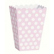 Boîtes à popcorn Pois Rose et Blanc (x8)