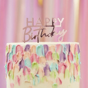 Cake Topper Happy Birthday Rose Gold 