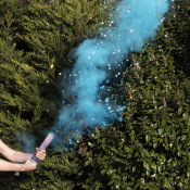 Canon à confettis et fumigène Bleu Boy 30 cm