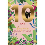 Carte Anniversaire 10 ans - Jungle 