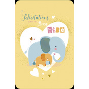 Carte Naissance - Bébé Eléphant 