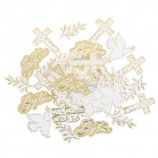 Confettis de table Baptême Blanc & Or (x100)