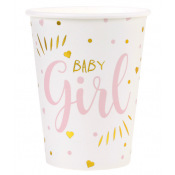 Gobelets en carton Baby Girl Rose (x10)