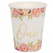 Gobelets en carton Oui floral & Or (x8) 