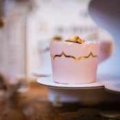 Moules à cupcake Rose Poudré et lisière Doré 85ml (x20)