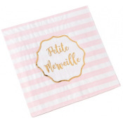 Serviettes Petite Merveille Rose & Or  (x16)
