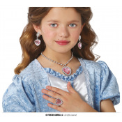 Set Princesse Rose (collier, baque, boucle d'oreille)