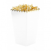 Boîtes à popcorn Blanc & Or (x8)