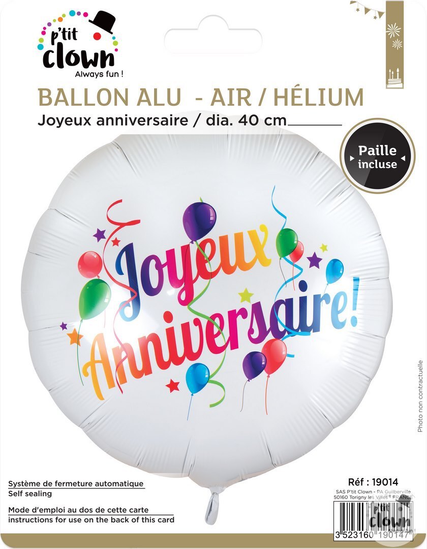 Ballon hélium Joyeux Anniversaire