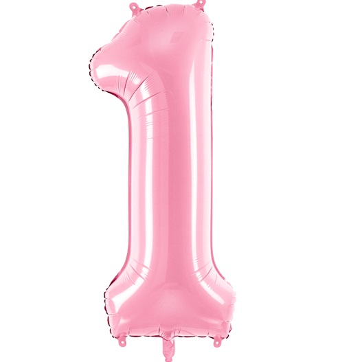 Ballon alu chiffre 1 Rose Vif