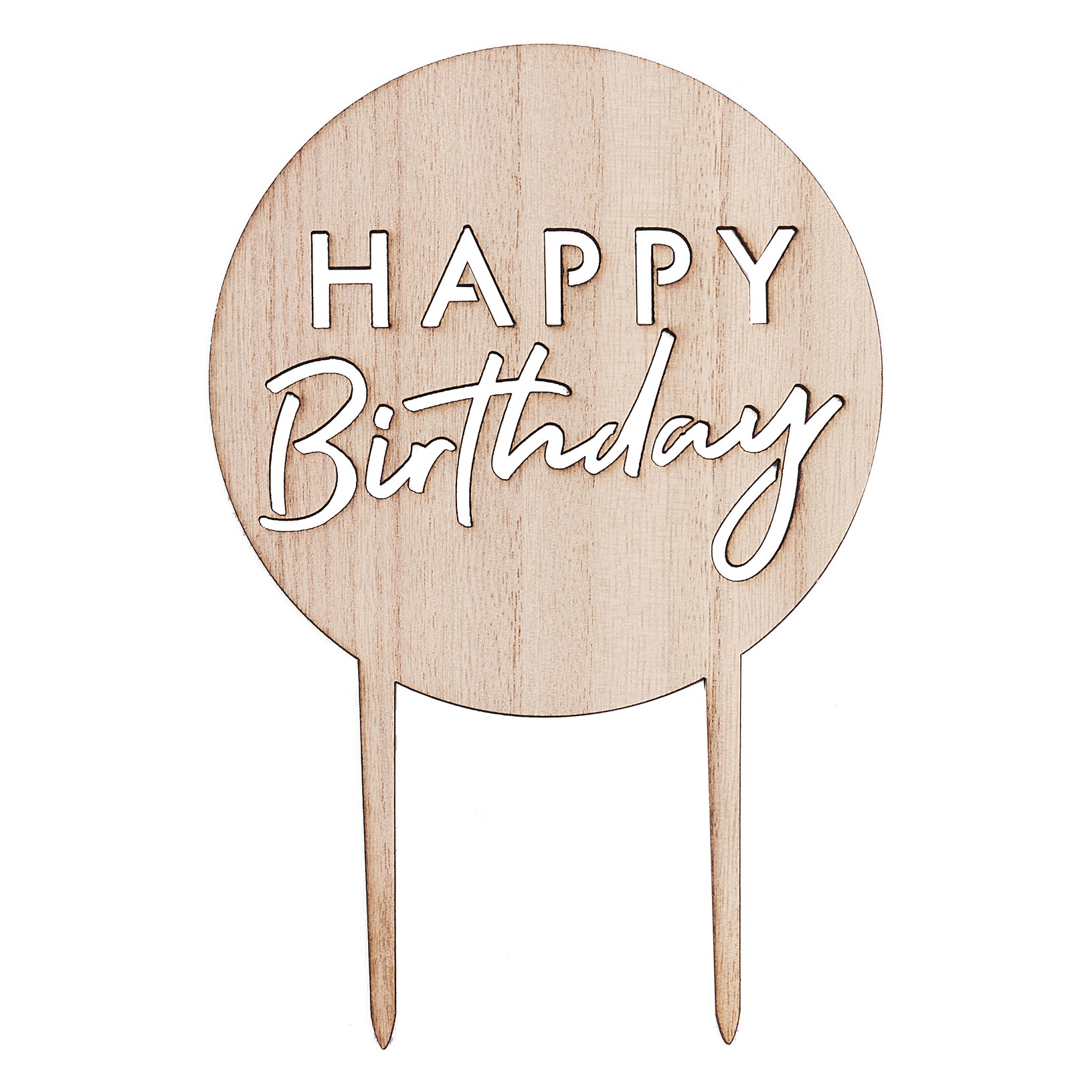 Cake Topper Happy Birthday en bois