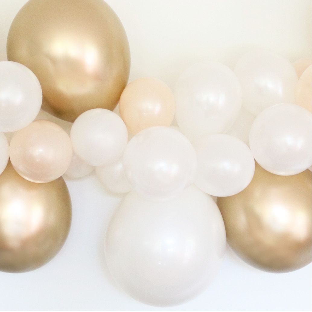 Guirlande de Ballons Blanc & Or