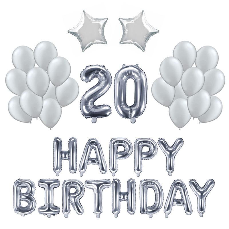 Pack 20 ans Or et Blanc - 20 personnes : Décorations anniversaire