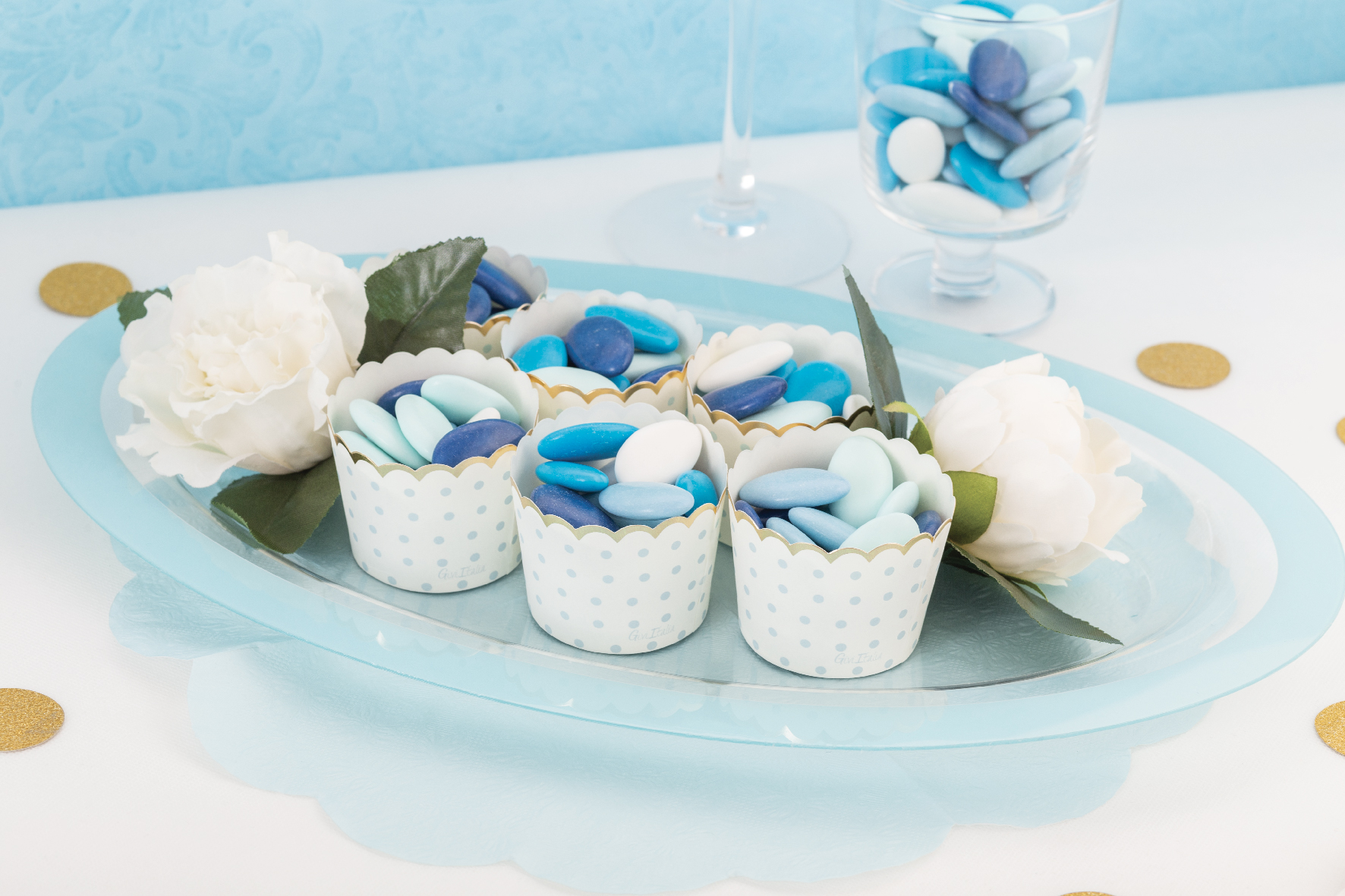 Moules à cupcakes bleu blanc rouge x45