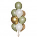 10 ballons Vert Eucalyptus & Or Chrom