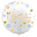 Ballon Alu 1st Birthday Bleu & Or 