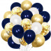 Bouquet de 24 ballons Bleu Marine & Or 