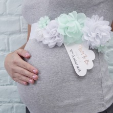 Ceinture de Fleur Mint Baby Shower Future Maman